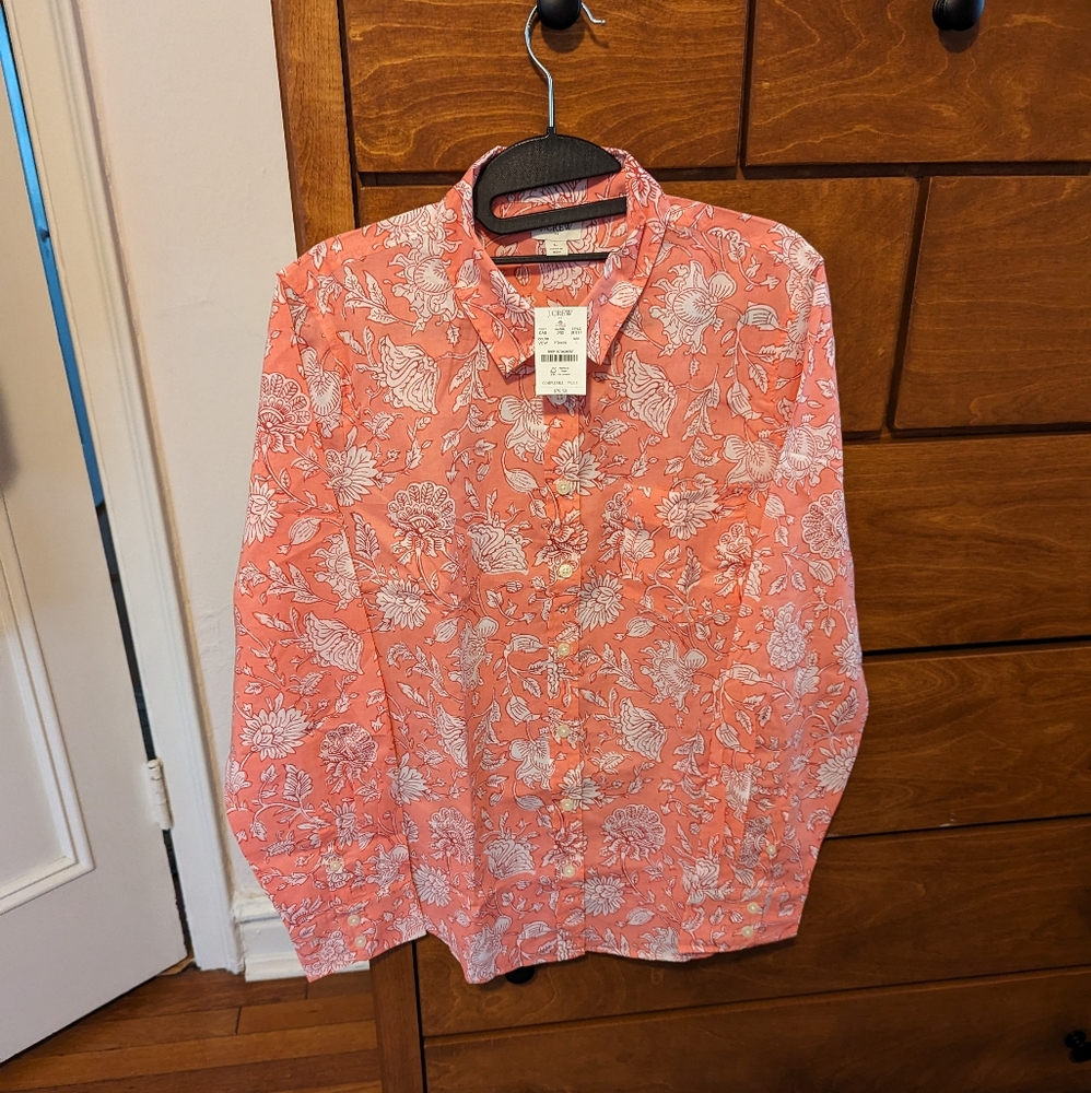 J. Crew Women's cotton blouse, size L, NWT